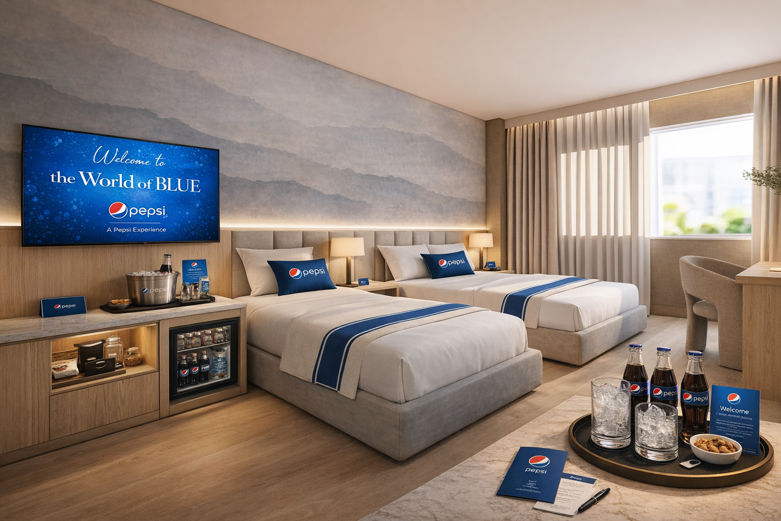 Pepsi branded guest room concept
